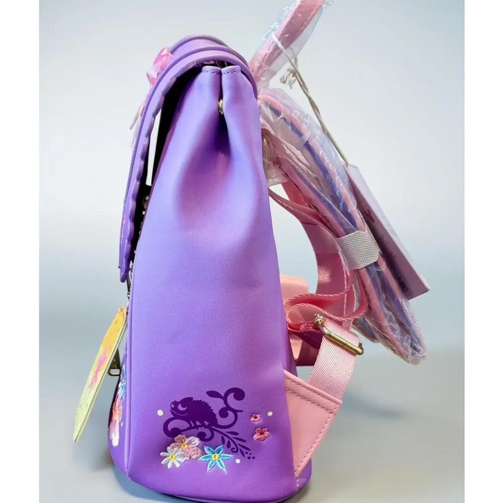 Loungefly Disney Princess Rapunzel Dress Mini Backpack Tangled NWT Bag Charm